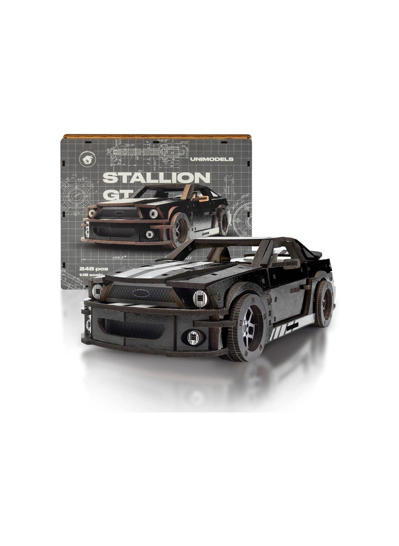 UNIDRAGON figured wooden puzzle Stallion GT Black