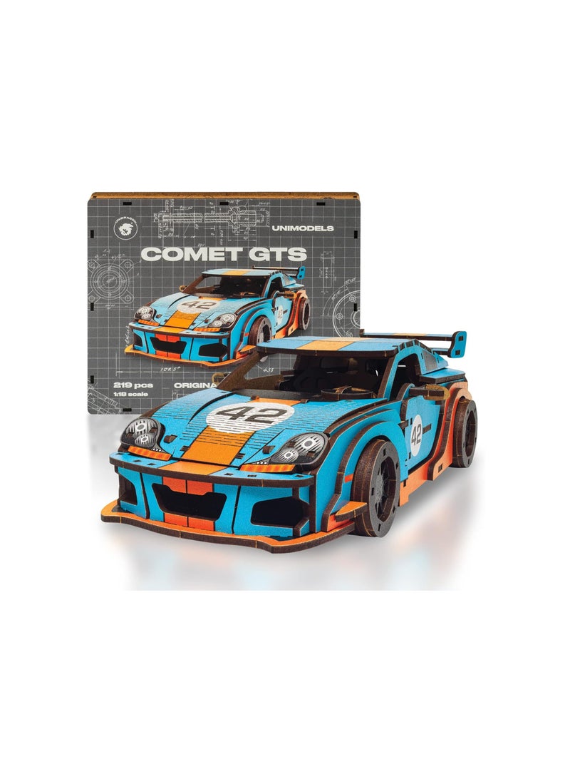 UNIDRAGON Original Wooden Jigsaw Puzzles for Adults Unimodels Comet GTS Blue-Orange