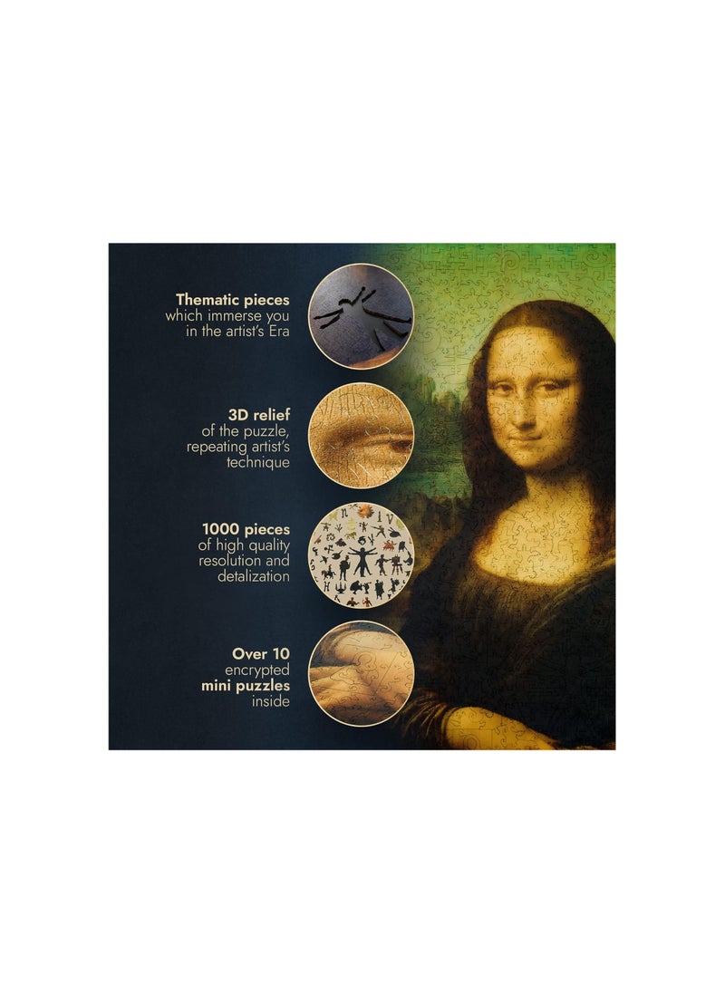 UNIDRAGON Wooden Jigsaw Puzzle Art Collection - Ritratto Di Monna Lisa Del Giocondo