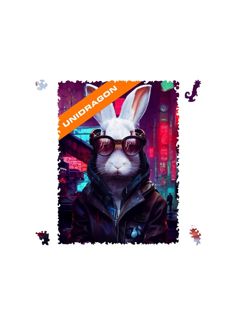 UNIDRAGON Original Wooden Jigsaw Puzzles Pop Art Cyber Rabbit