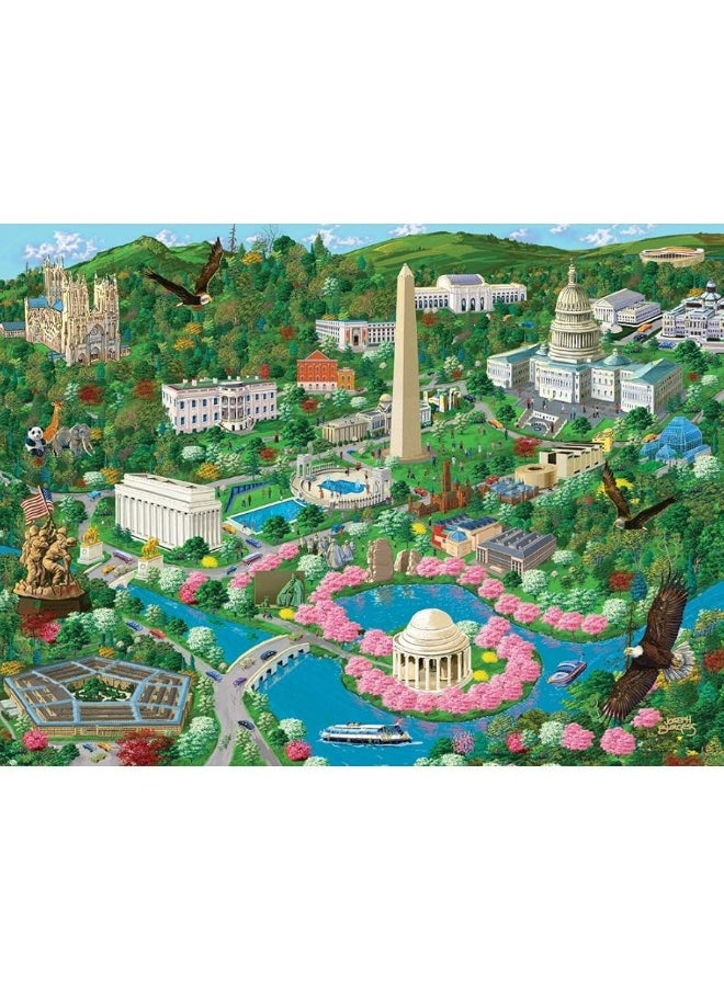 Bits and Pieces - 1000 Piece Jigsaw Puzzle for Adults - Washington D.C. City View - 1000 pc US Capital Scene Jigsaw by Artist Joseph Burgess