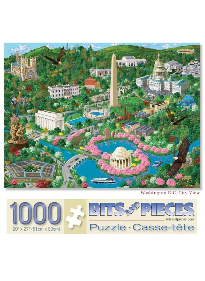 Bits and Pieces - 1000 Piece Jigsaw Puzzle for Adults - Washington D.C. City View - 1000 pc US Capital Scene Jigsaw by Artist Joseph Burgess