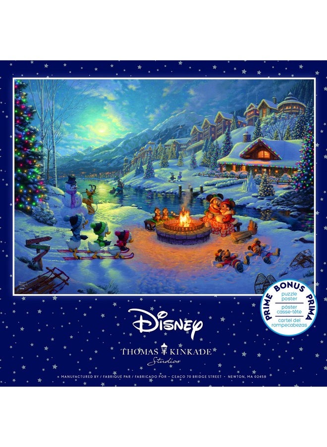 Thomas Kinkade Disney Dreams Collection Holiday Mickey And Minnie Christmas Lodge 1000 Piece Jigsaw Puzzle