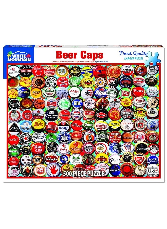 White Mountain Puzzles Beer Bottle Caps - 500 Piece Jigsaw Puzzle