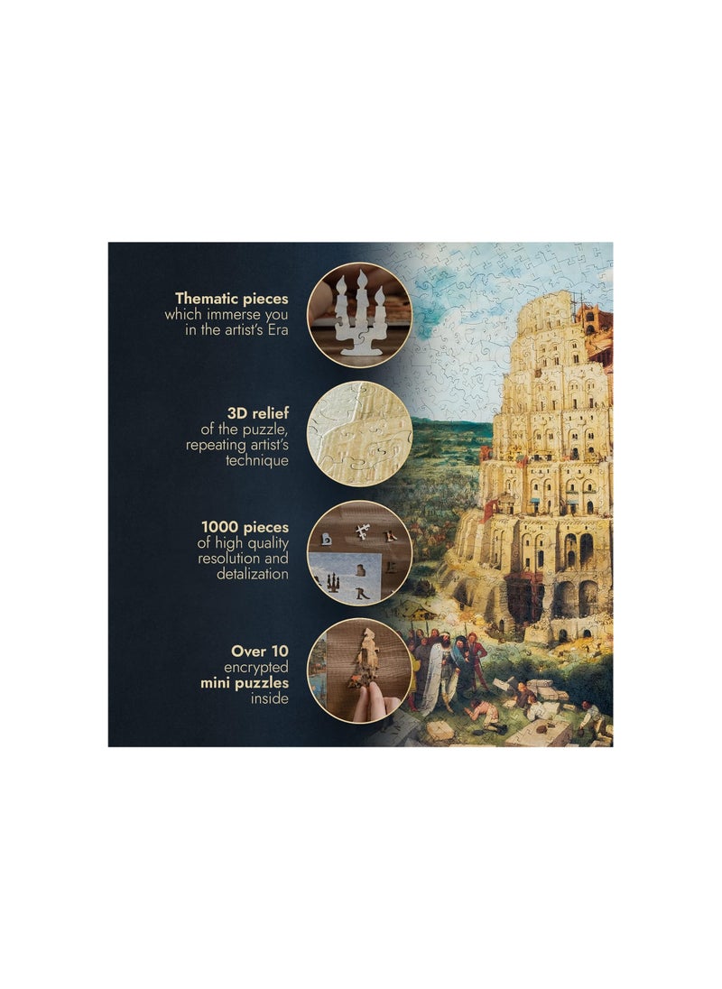 UNIDRAGON Wooden Jigsaw Puzzle Art Collection - The Tower of Babel Pieter Bruegel