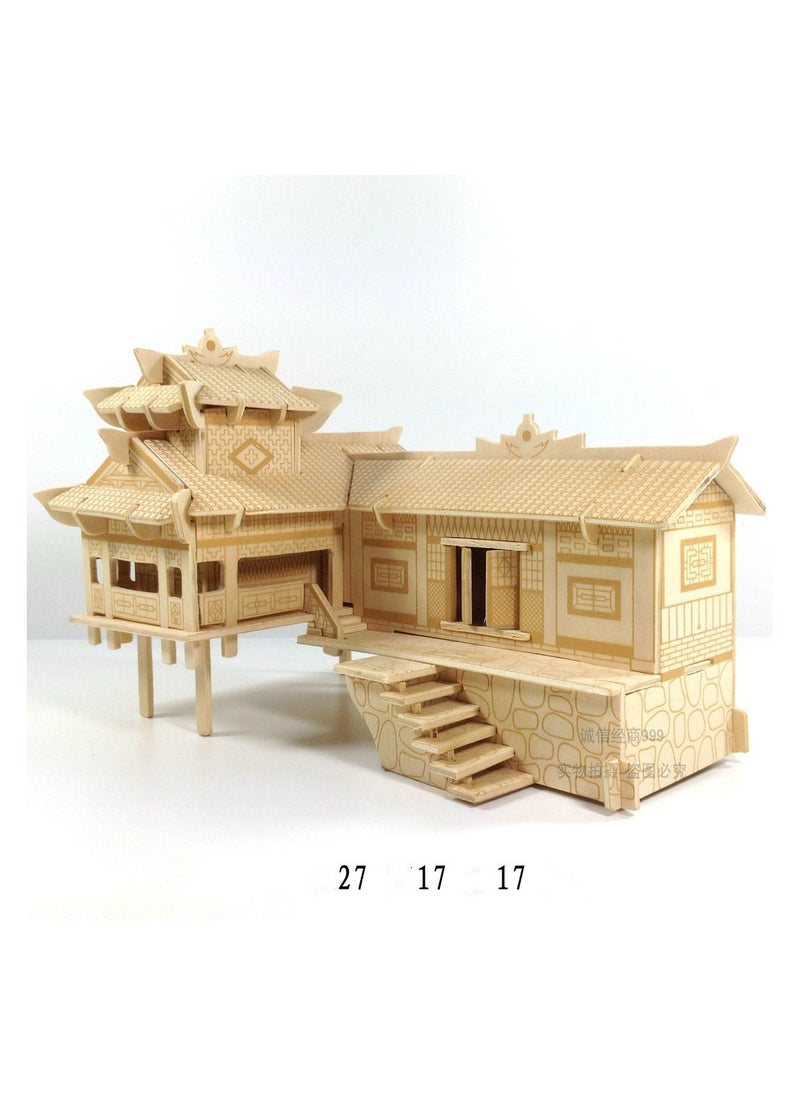 3D Puzzle Wooden Assembly Simulation Building Model