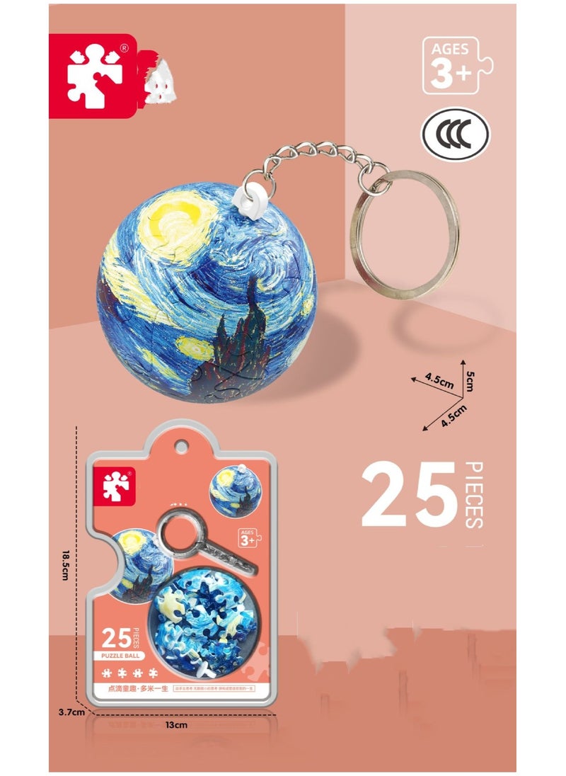 3D Earth Puzzle Creative Keychain