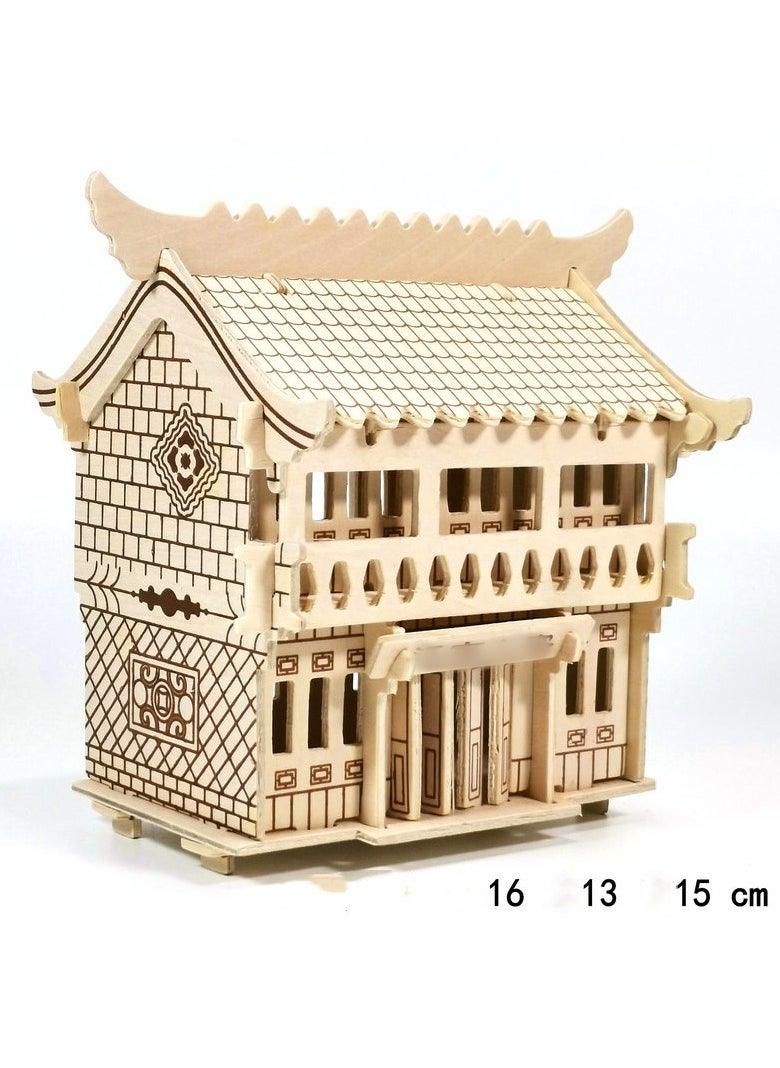 3D Puzzle Wooden Assembly Simulation Building Model