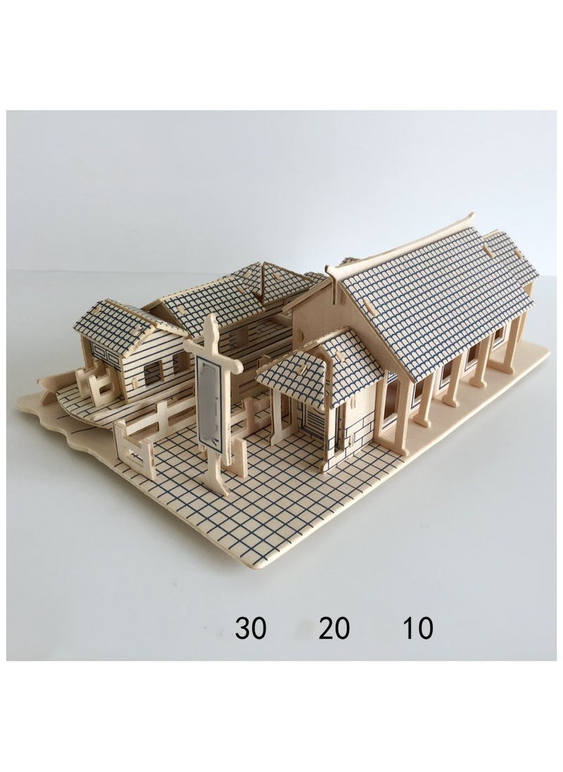 3D Puzzle Wooden Assembly Simulation Building Model