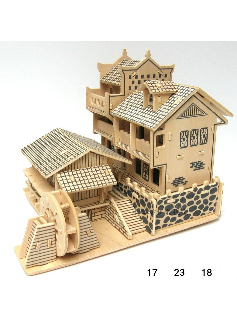 3D Puzzle Wooden Assembly Simulation Building Model