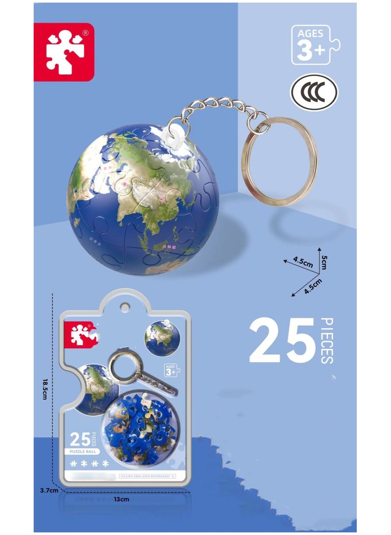 3D Earth Puzzle Creative Keychain