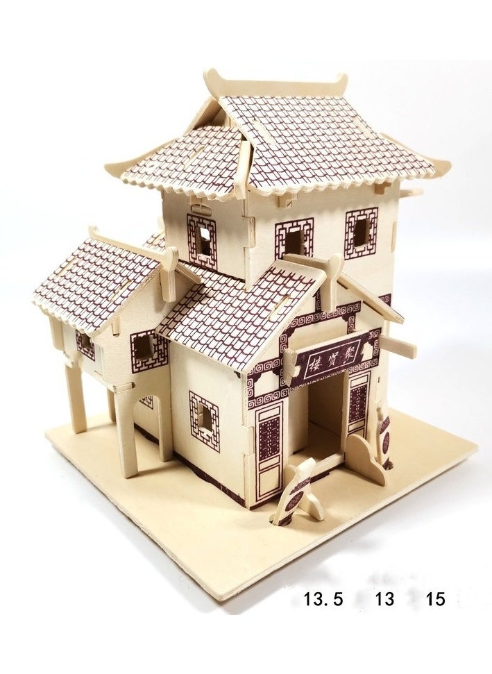 3D Puzzle Wooden Assembly Simulation Building Model