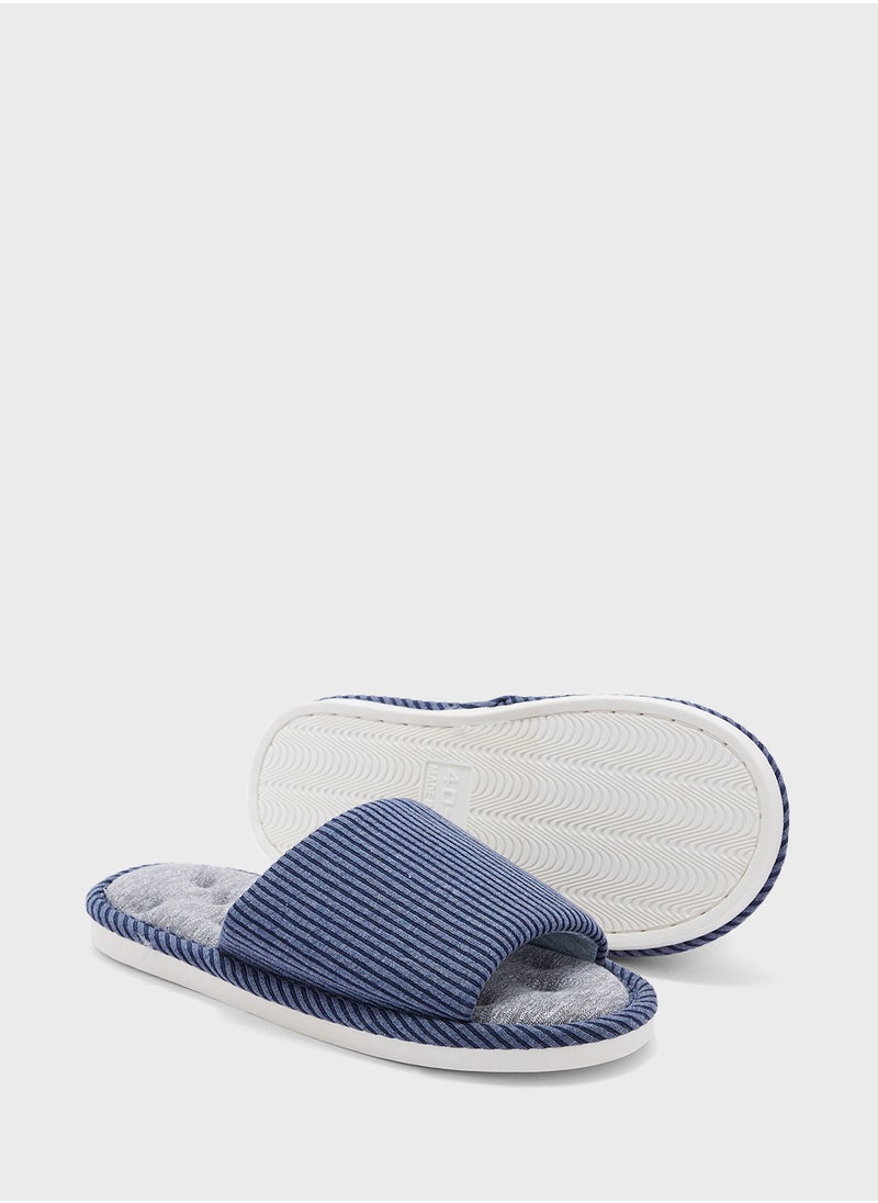 Stripes Print Soft Home Slippers