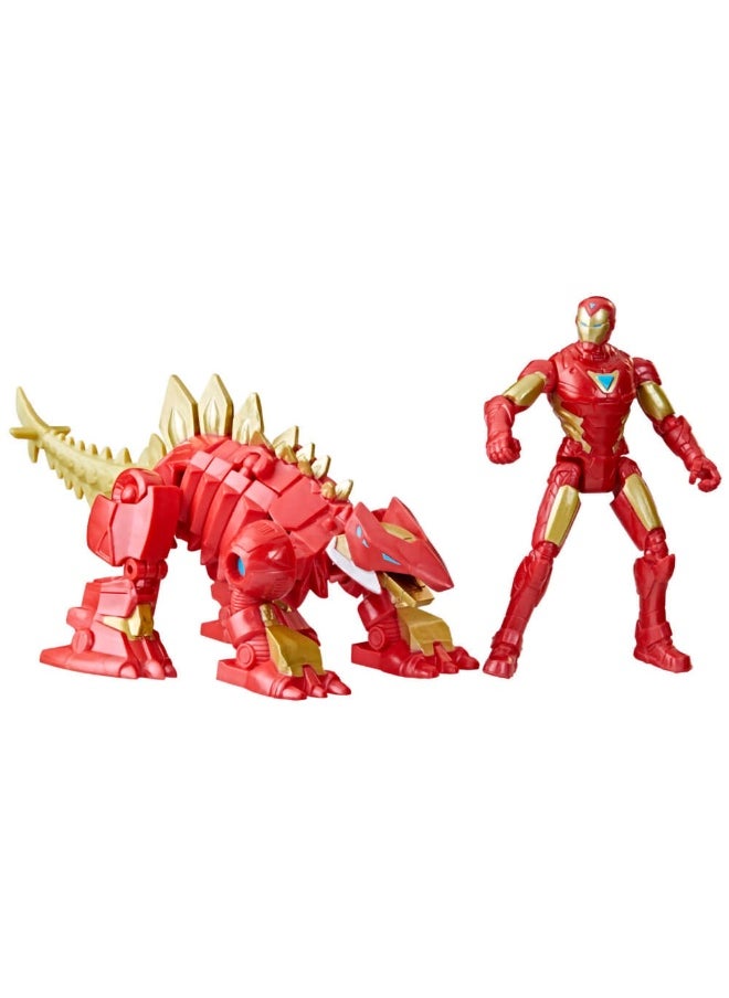 Mech Strike Mechasaurs Iron Man With Iron Stomper Action Figure Set