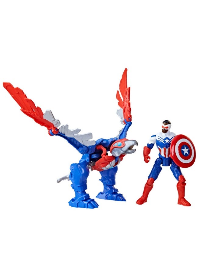 Mech Strike Mechasaurs Captain America & Redwing Action Figure Set