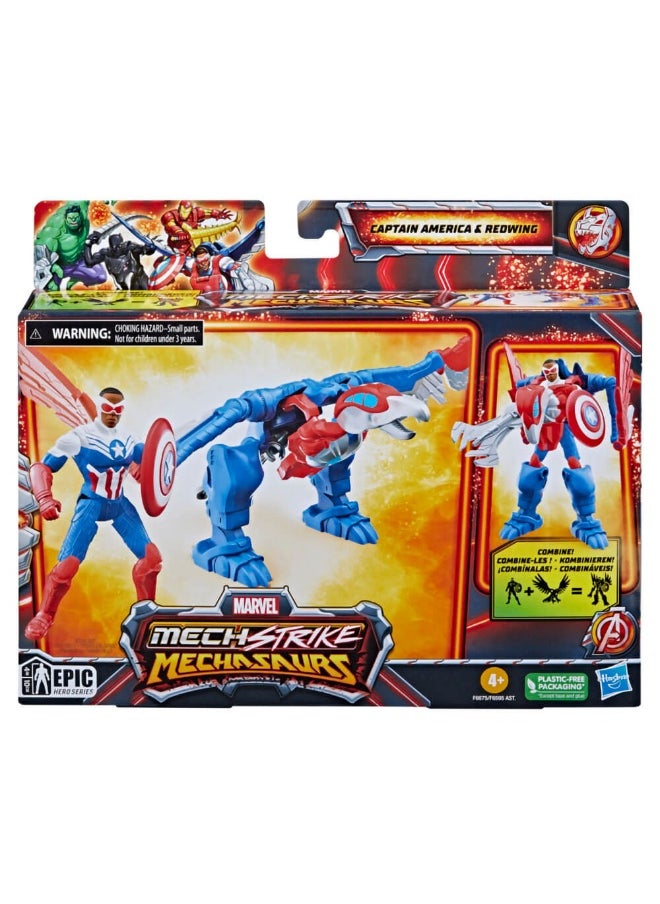 Mech Strike Mechasaurs Captain America & Redwing Action Figure Set