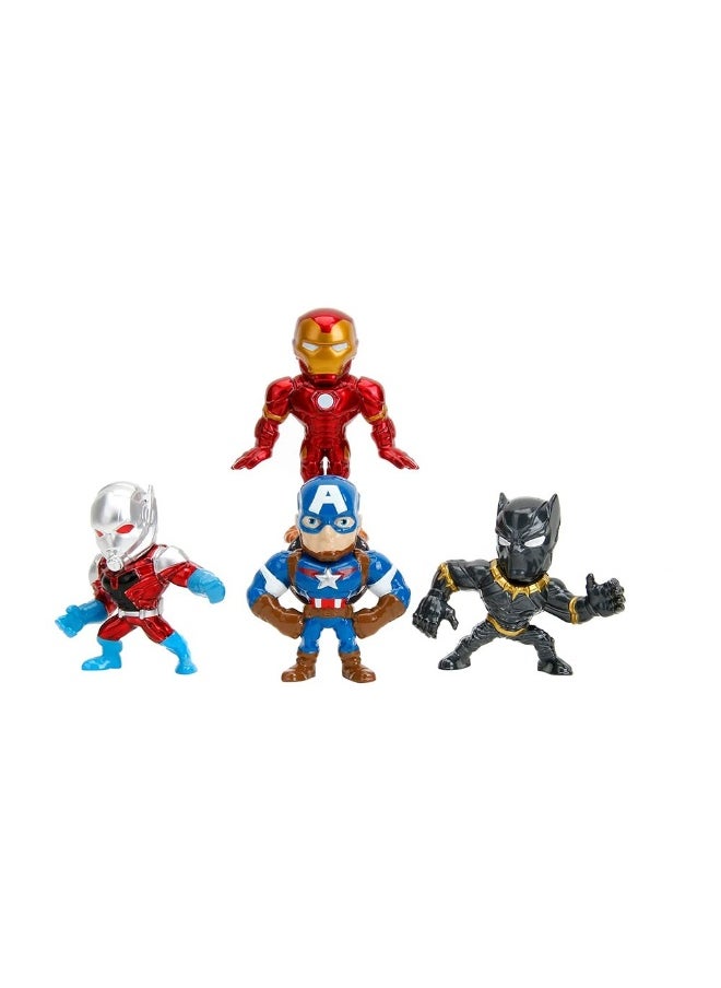 Jada Metalfigs Marvel Avengers Metal Die-cast Figures (6 cm, 4 Pack)