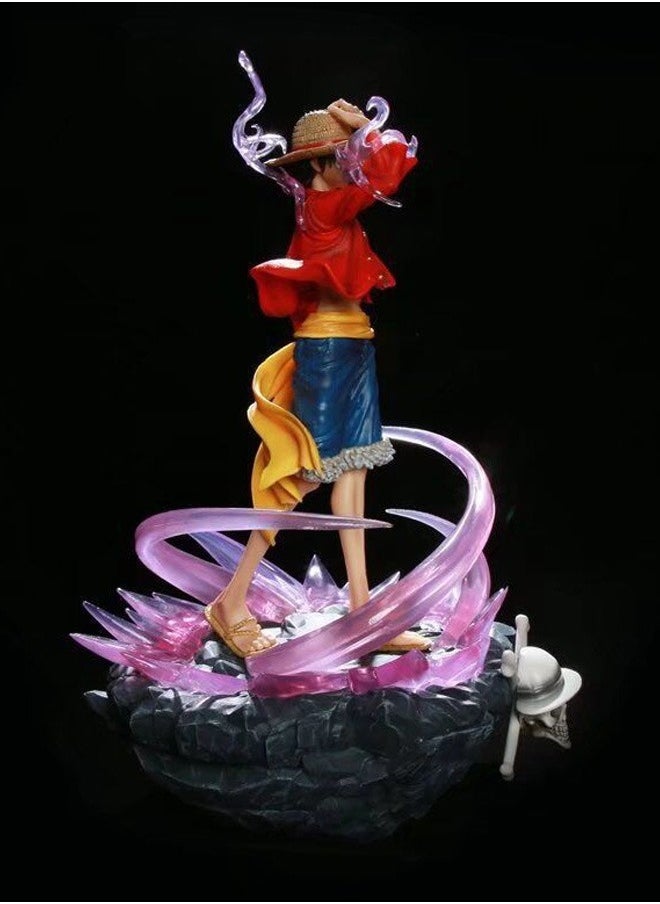 One Piece figure, hot-blooded Luffy,Action Figure Decorative Resin Sculpture Home Decor Statue, Art Figurine Home Decor, Suitable for Office, Living Room, Bedroom, Bookshelf, TV Cabinet, Desktop