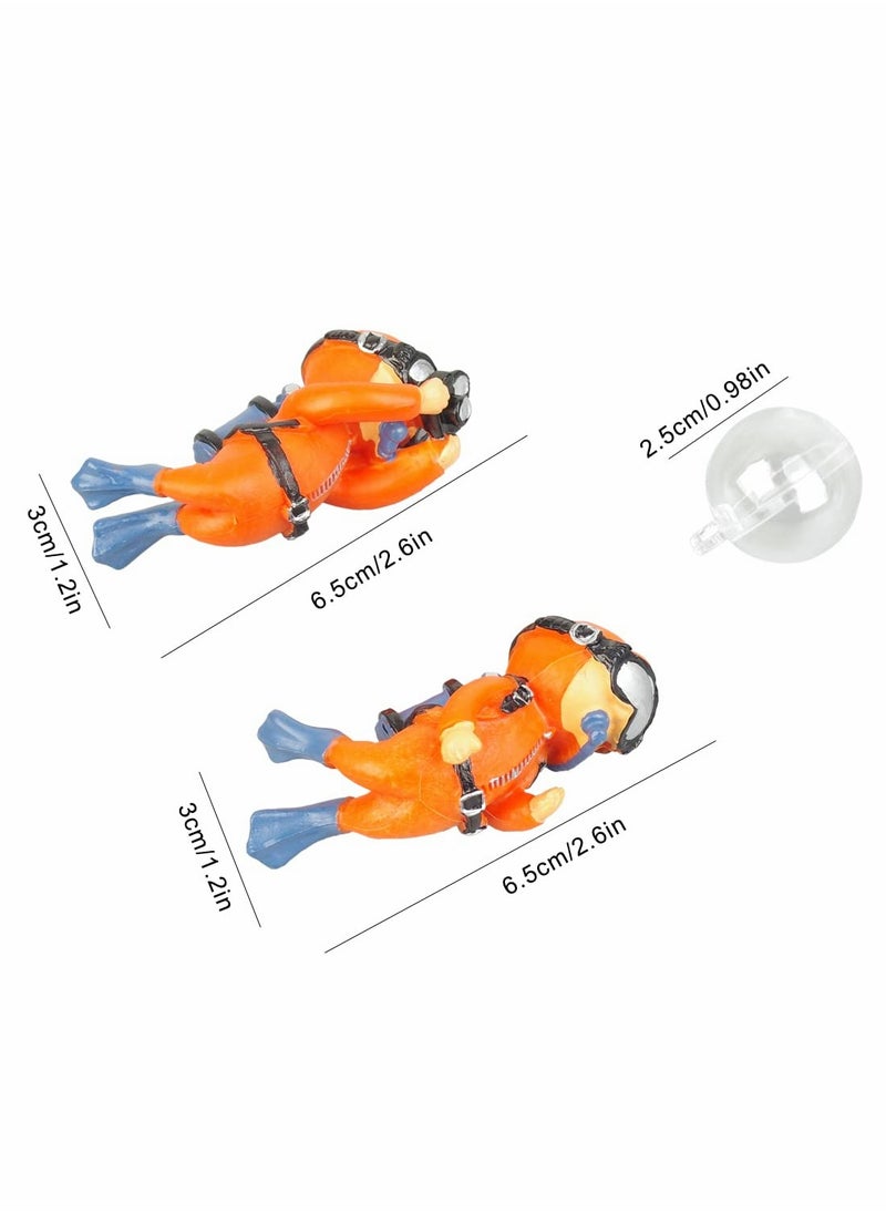 Floating Fish Tank Decorations，Aquarium Decorations, Lovely Diver Device Accessories，Suitable for All Kinds of Tanks（2 Pack）