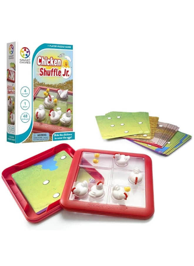 SmartGames Chicken Shuffle Jr. Skill-Building Travel Game for Kids and Adults Ages 4 & Up, 48 Challenges