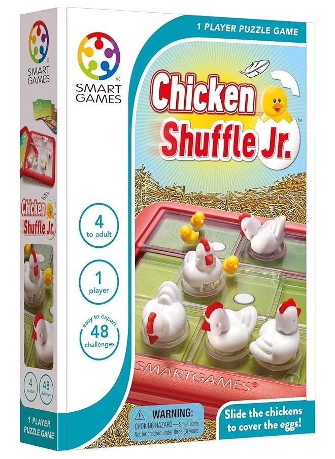 SmartGames Chicken Shuffle Jr. Skill-Building Travel Game for Kids and Adults Ages 4 & Up, 48 Challenges