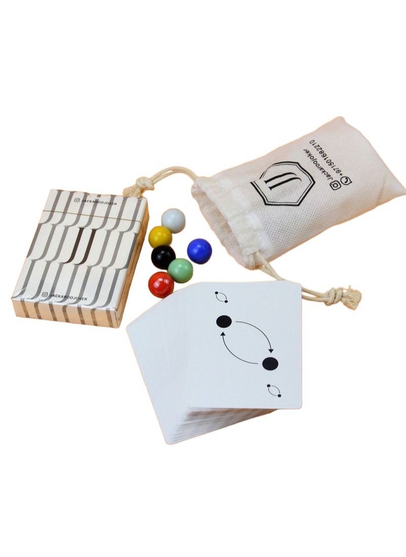 Jakaroo wood marble color with original plastic playing cards and bag