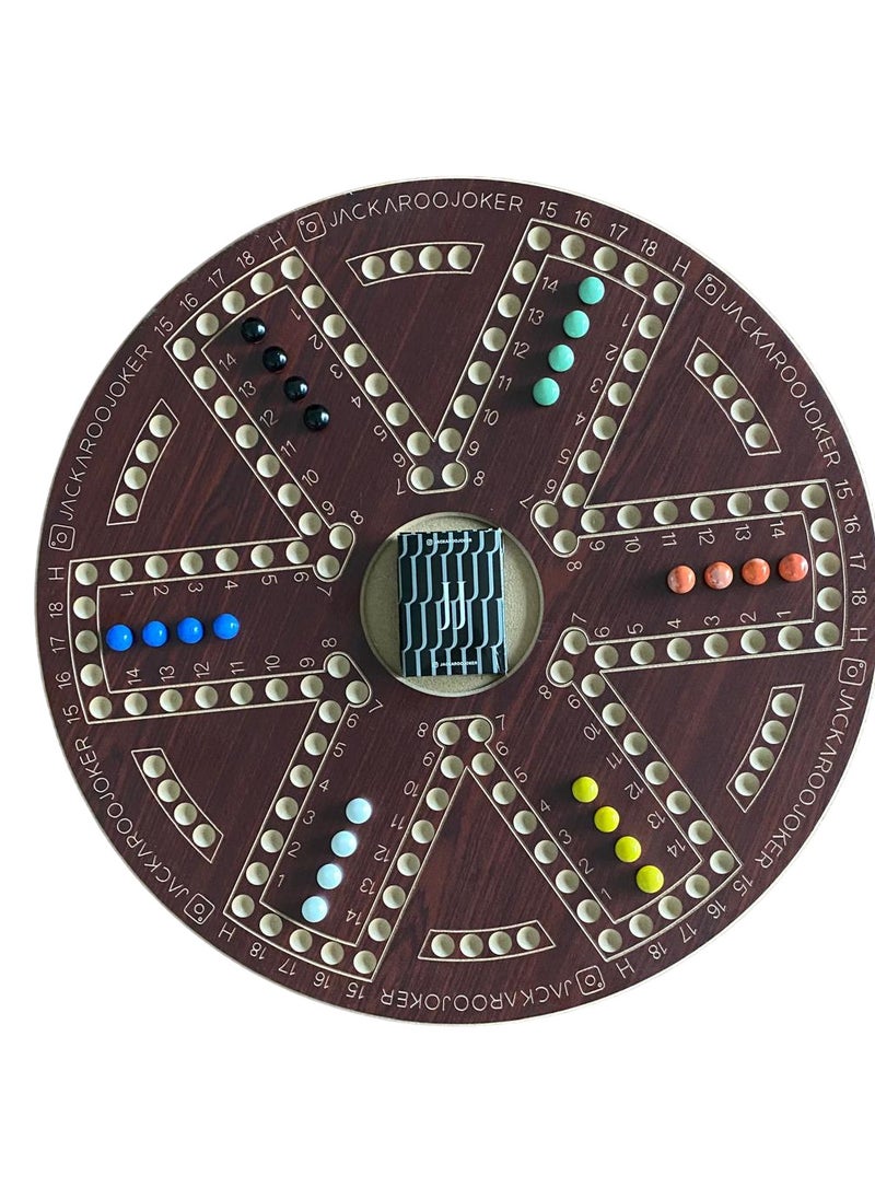 Jakaroo two-sided brown for 4 and 6 players marbles and original cards