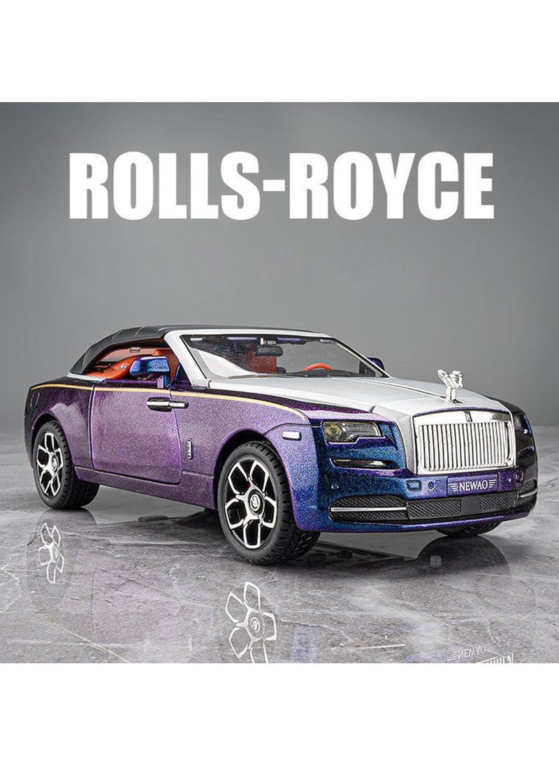 1:24 Rolls Royce Convertible Super Sports Diecast Car Model Phantom Toy Car Alloy Collectible Phantom Pull Back Model Car Vehicles with Removeable Roof, Sound Light for Kids Birthday Gift Multicolour