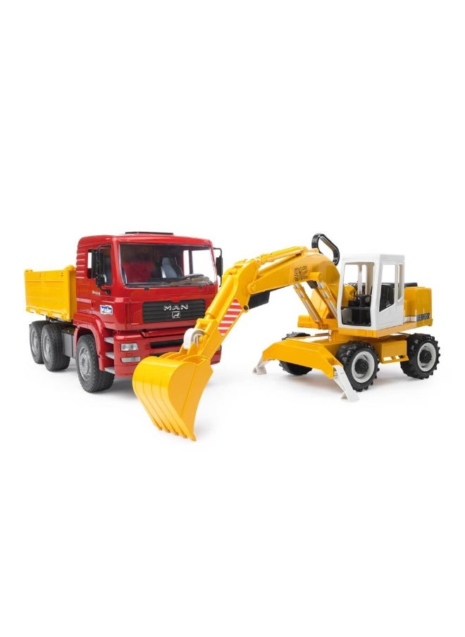 Man Tipping Truck With Liebherr Bucket Excavator (116)