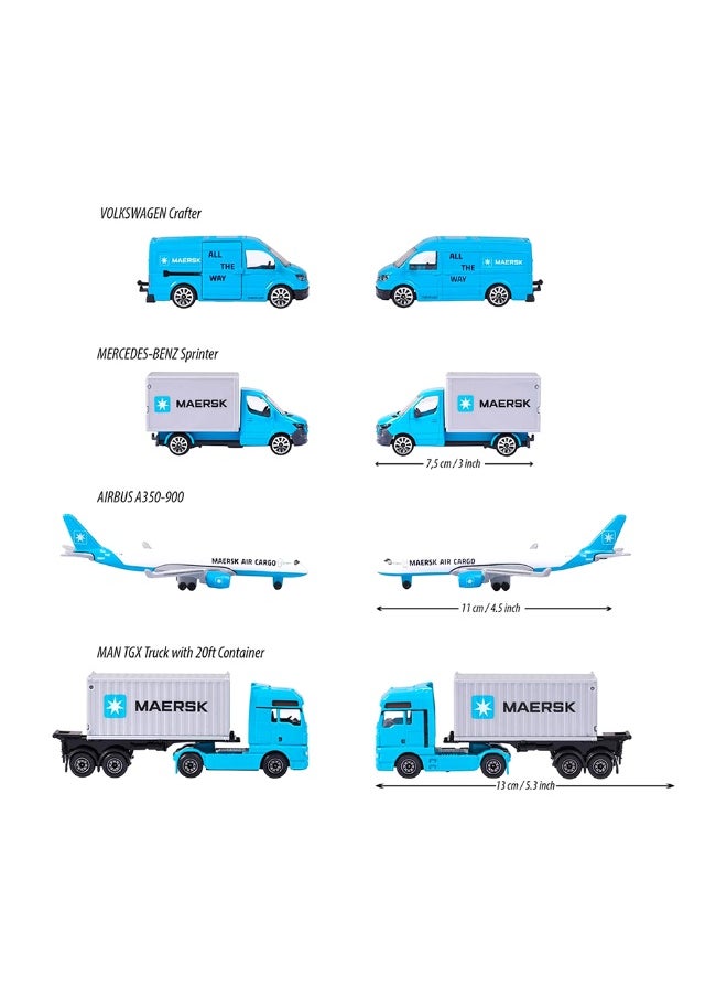 Majorette Maersk Transportation Vehicles Giftpack (4 Pieces)