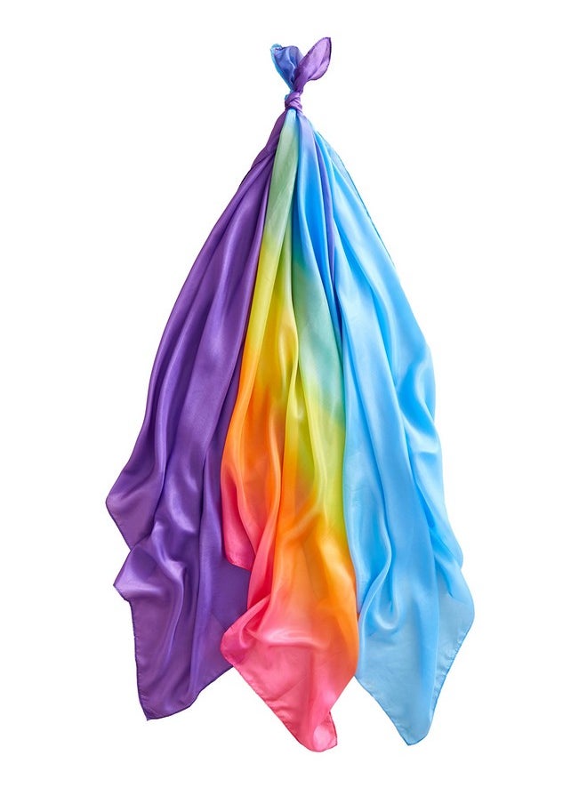 Set Of 3 Playsilks | Rainbow, Sky Blue, And Purple