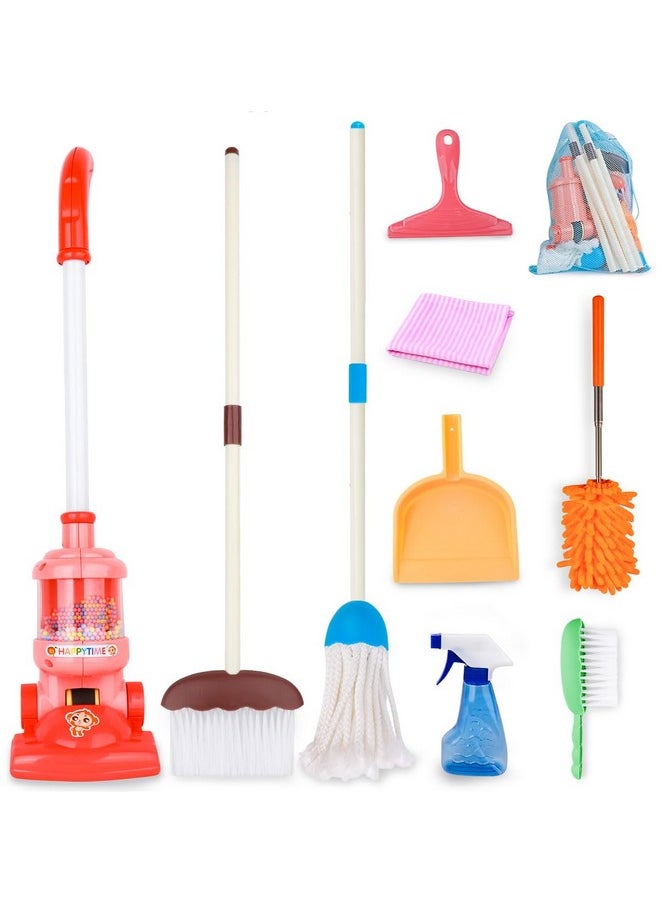 Kids Cleaning Set - 8Pcs Toddler Broom And Cleaning Set With Toy Vacuum Cleaner, Pretend Play Children House Cleaning Toys, Christmas Birthday Gift For Girls Boys