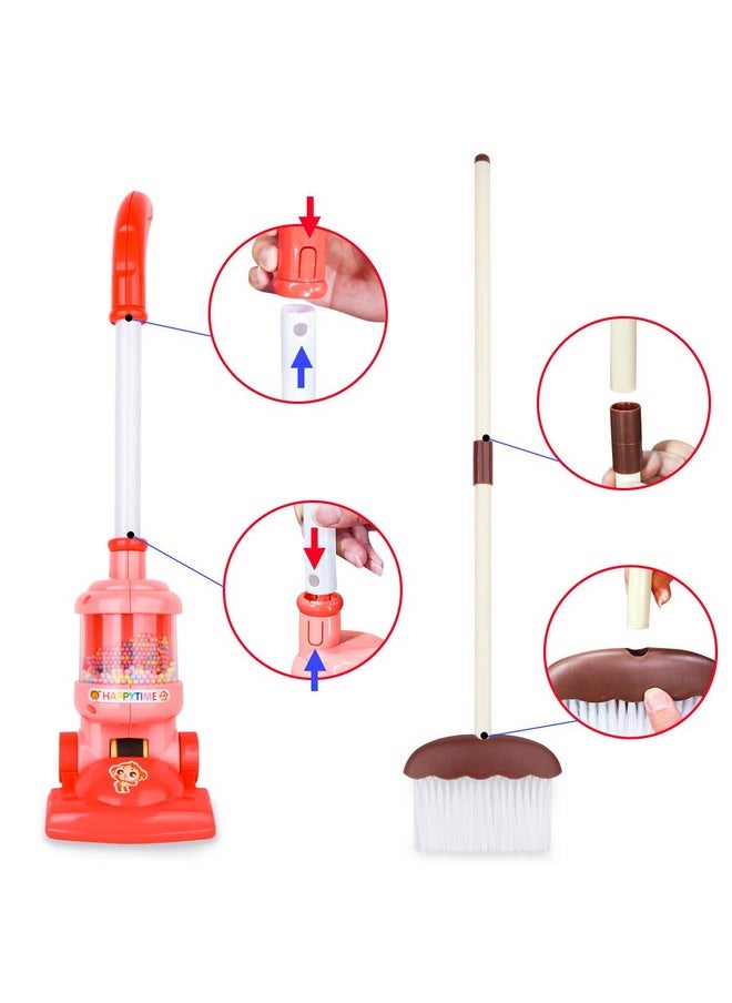 Kids Cleaning Set - 8Pcs Toddler Broom And Cleaning Set With Toy Vacuum Cleaner, Pretend Play Children House Cleaning Toys, Christmas Birthday Gift For Girls Boys