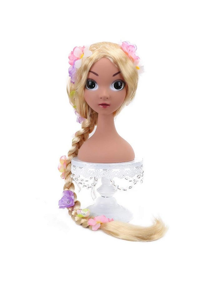 Long Blonde Rapunzel Wigs For Kids Princess Girl Costume Cosplay Fairytale Ball Braid Wigs For Halloween Christmas Party Hair