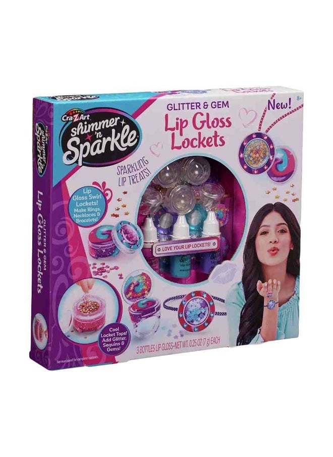 Shimmer N Sparkle Glitter & Gem Lip Gloss Locket Kit