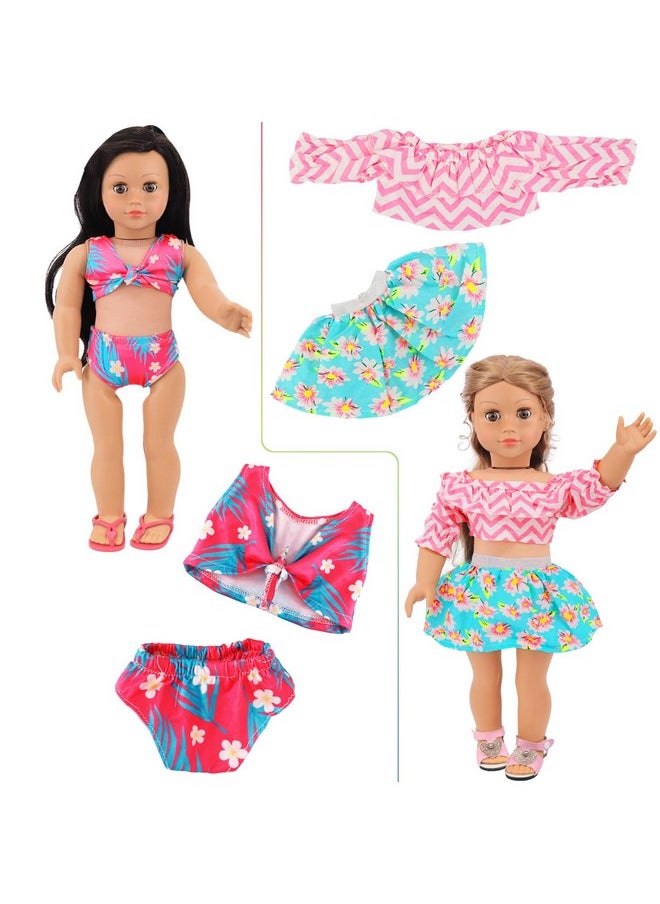 10 Sets 18 Inch Doll Clothes - 18 Pcs Doll Clothing Doll Outfits Dress Swimsuits Jumpsuit Tights For 18 Inch Dolls Christmas Birthday Gift