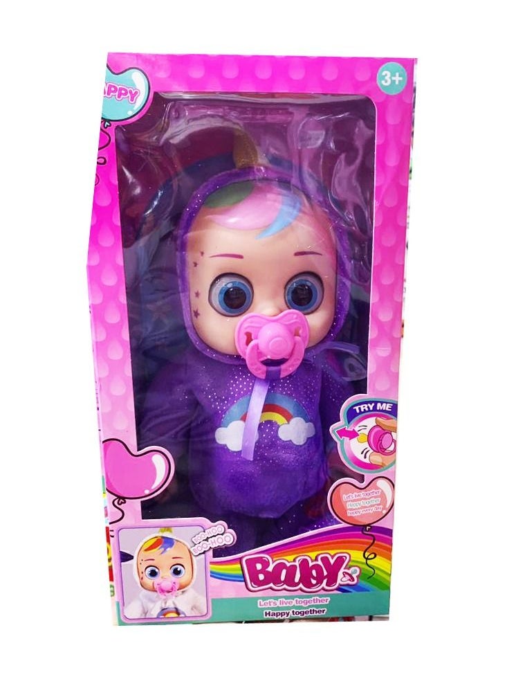 Baby Doll Singing Crying Walking Doll Music Doll For Baby one Purple