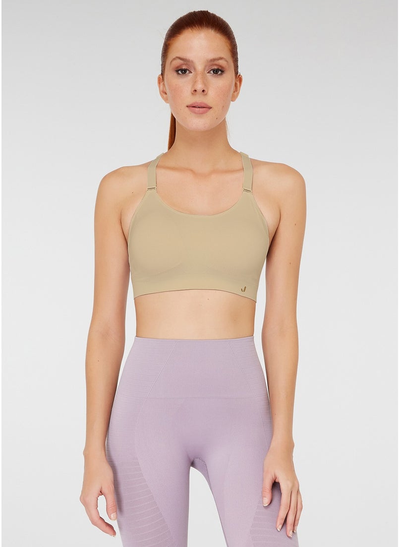 Utica Soft & Stretchy Covered Sports Bra Beige