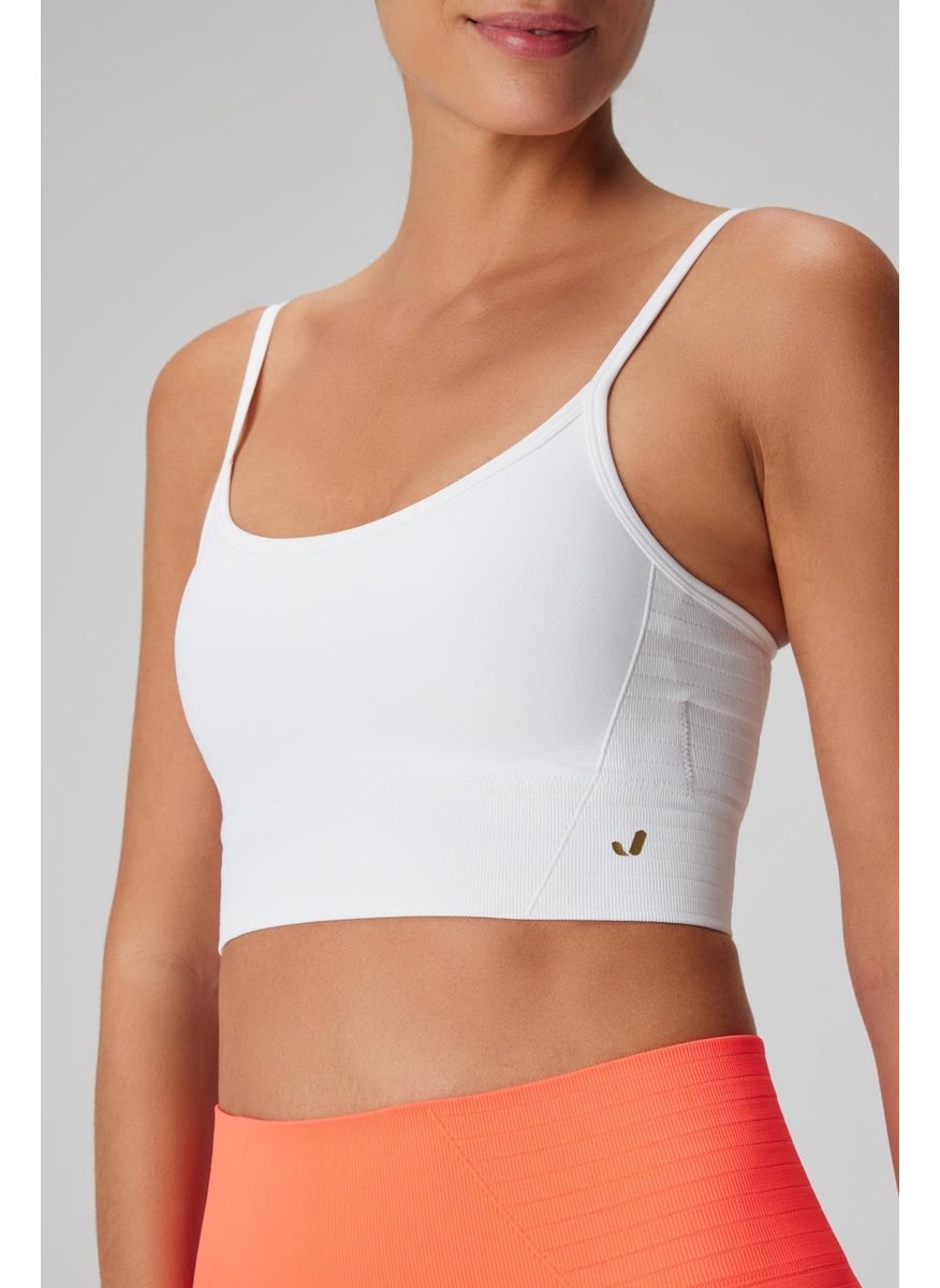 Gela Adjustable Strap Sport Bra White