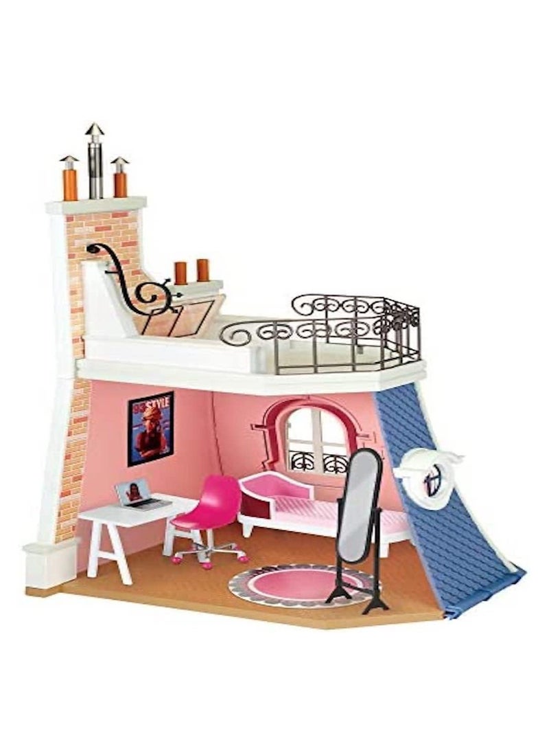 Miraculous Ladybug 2-in-1 Balcony Bedroom Playset Doll House | Doll House For Girls And Boys Dolls House Furniture Included | Miraculous: Tales Of Ladybug & Cat Noir Toy With Dolls House Accessories