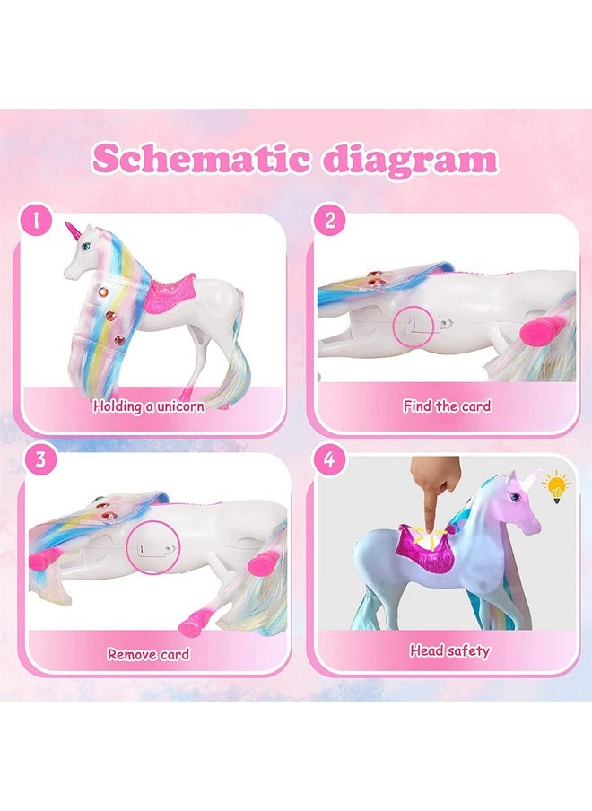 Magic Light Unicorn & Princess Doll, Unicorn Toys For Girls 3+, Unicorn Gifts For Christmas Birthday For Kids Aged 3 4 5 6 7 8