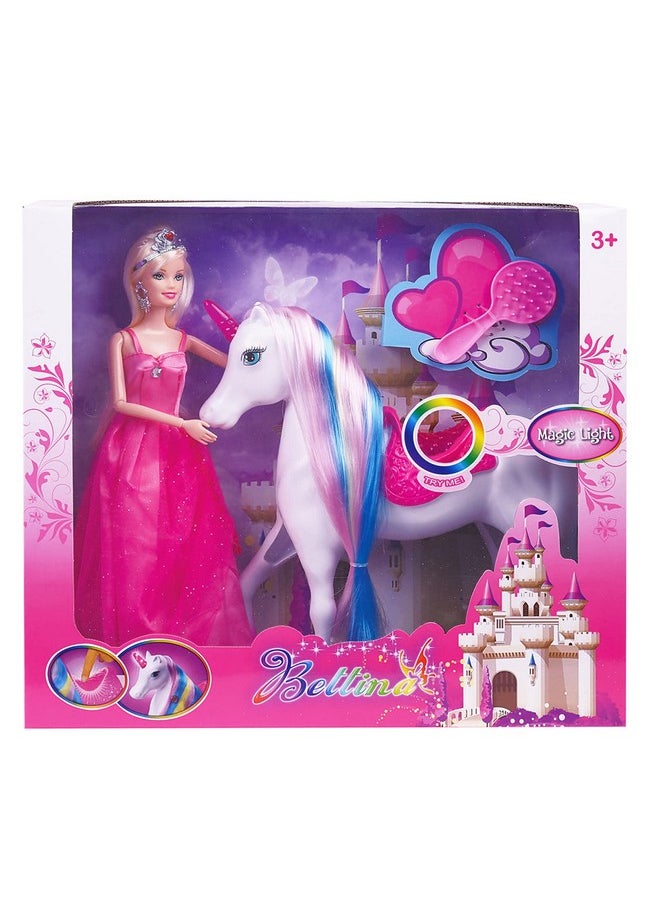 Magic Light Unicorn & Princess Doll, Unicorn Toys For Girls 3+, Unicorn Gifts For Christmas Birthday For Kids Aged 3 4 5 6 7 8