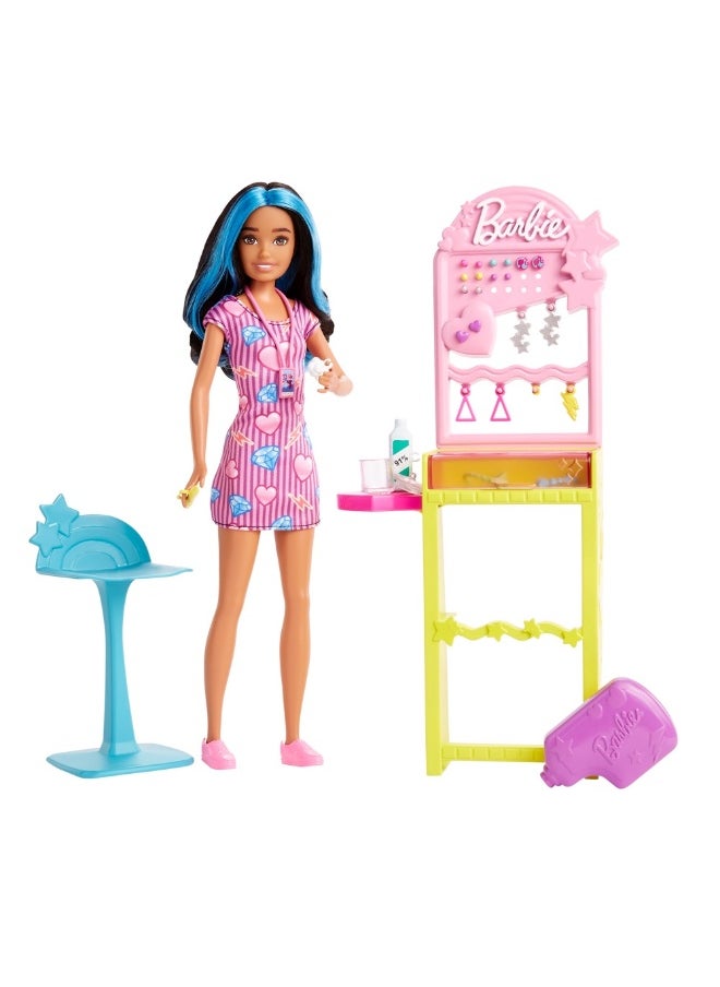 Skipper First Jobs Doll With Earring Piercing Station Playset