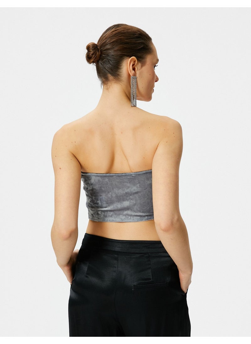 Strapless Velvet Top Crop