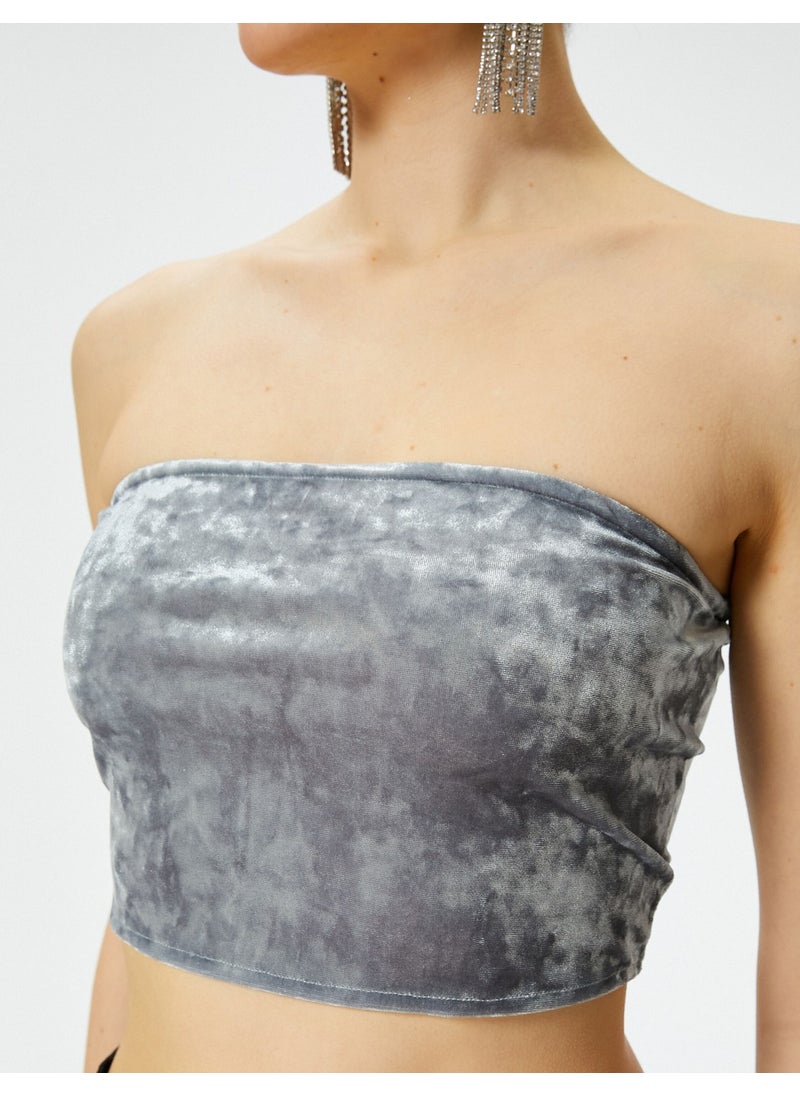 Strapless Velvet Top Crop