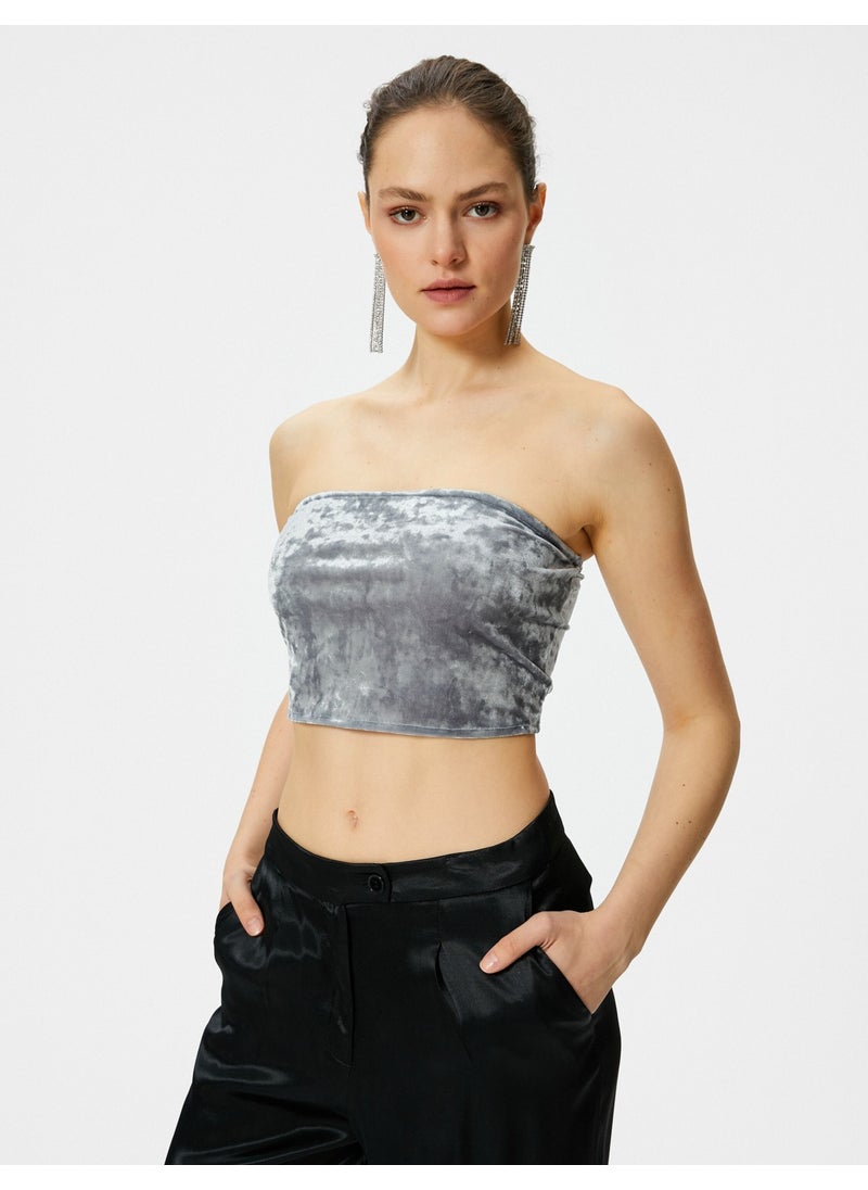 Strapless Velvet Top Crop