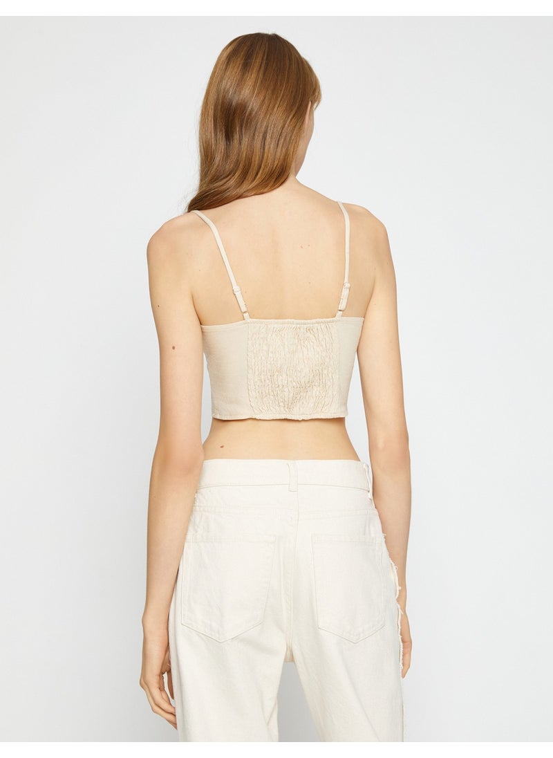 Cotton Strappy Bustier Linen Blend