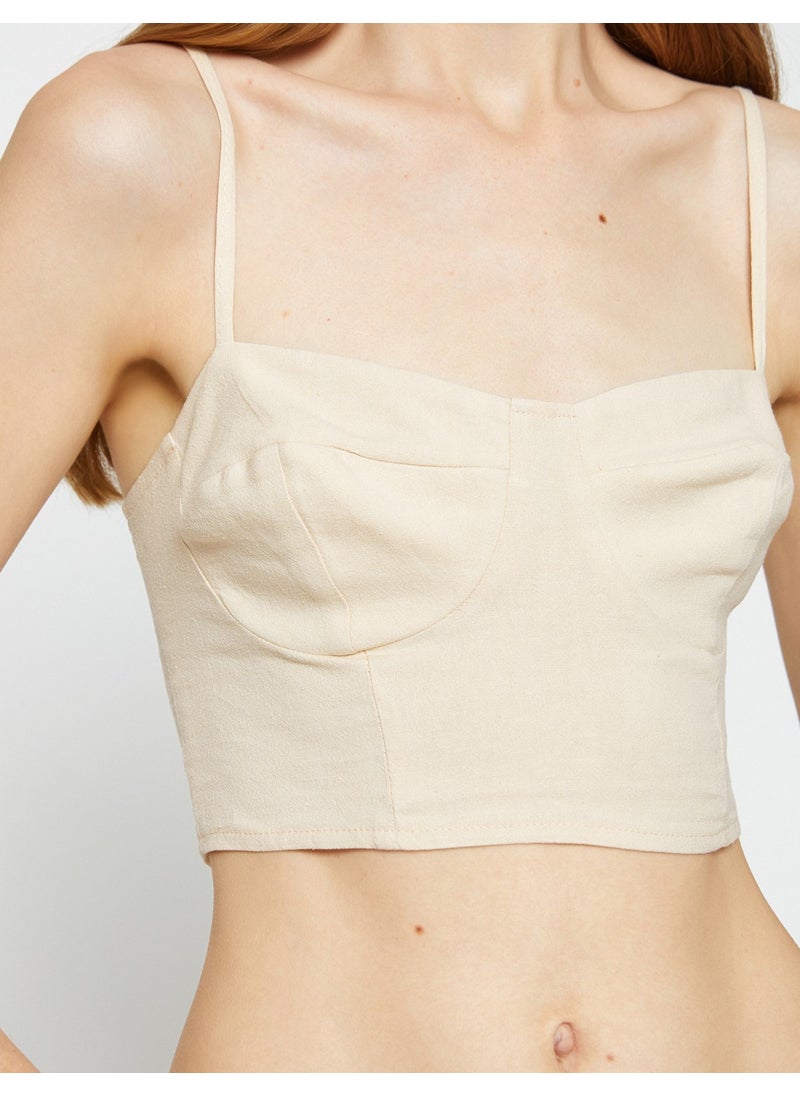 Cotton Strappy Bustier Linen Blend