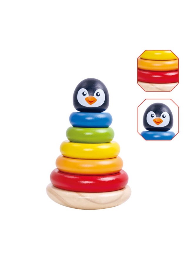 Wooden Penguin Tower Stacking Toy