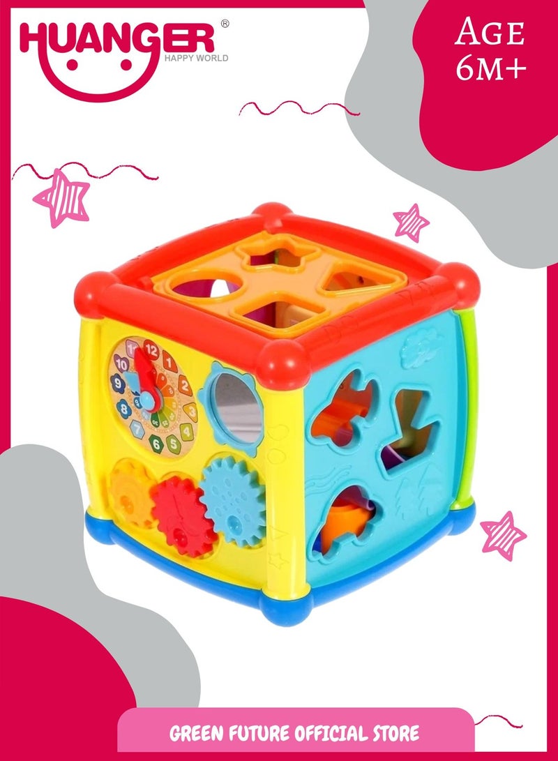 Baby Educational Toddler Learning Cube Toy with Shape Sorting, Clock, and Gears – Fun, Interactive Toy for Early Development, Motor Skills, and Learning through Play